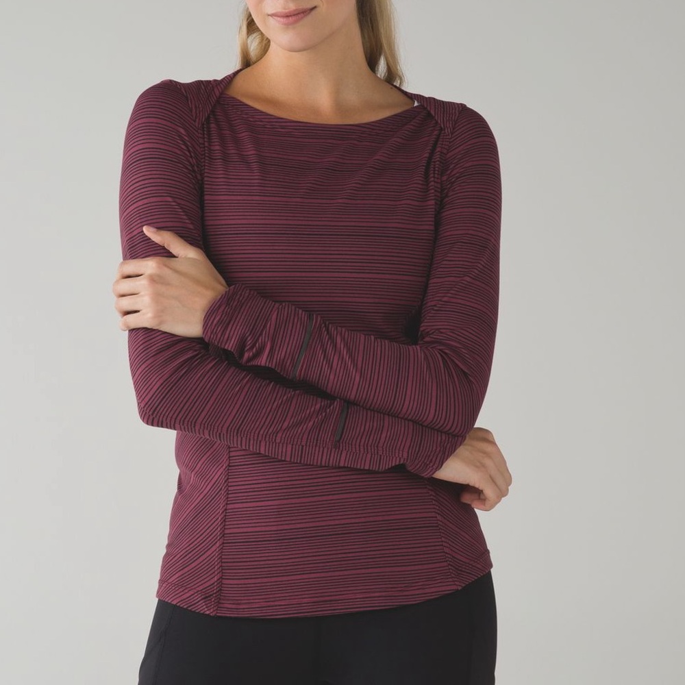 Lululemon Kanto Catch Me Long Sleeve Top Maroon Women’s Size 6